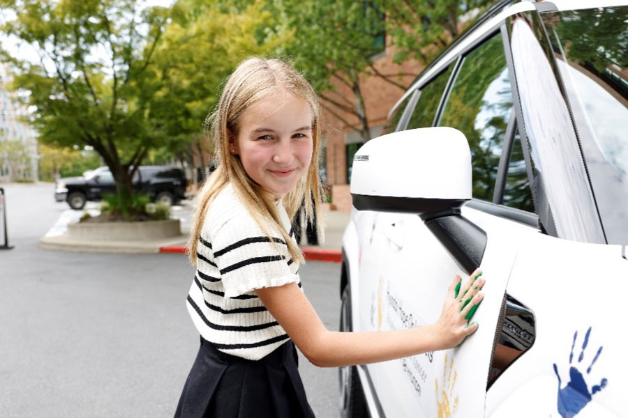 Hyundai Hope On Wheels National Youth Ambassador Emmy Cole at Fred Hutchinson Cancer Center in Seattle, Washington on August 15, 2024 (Photo/Hyundai)