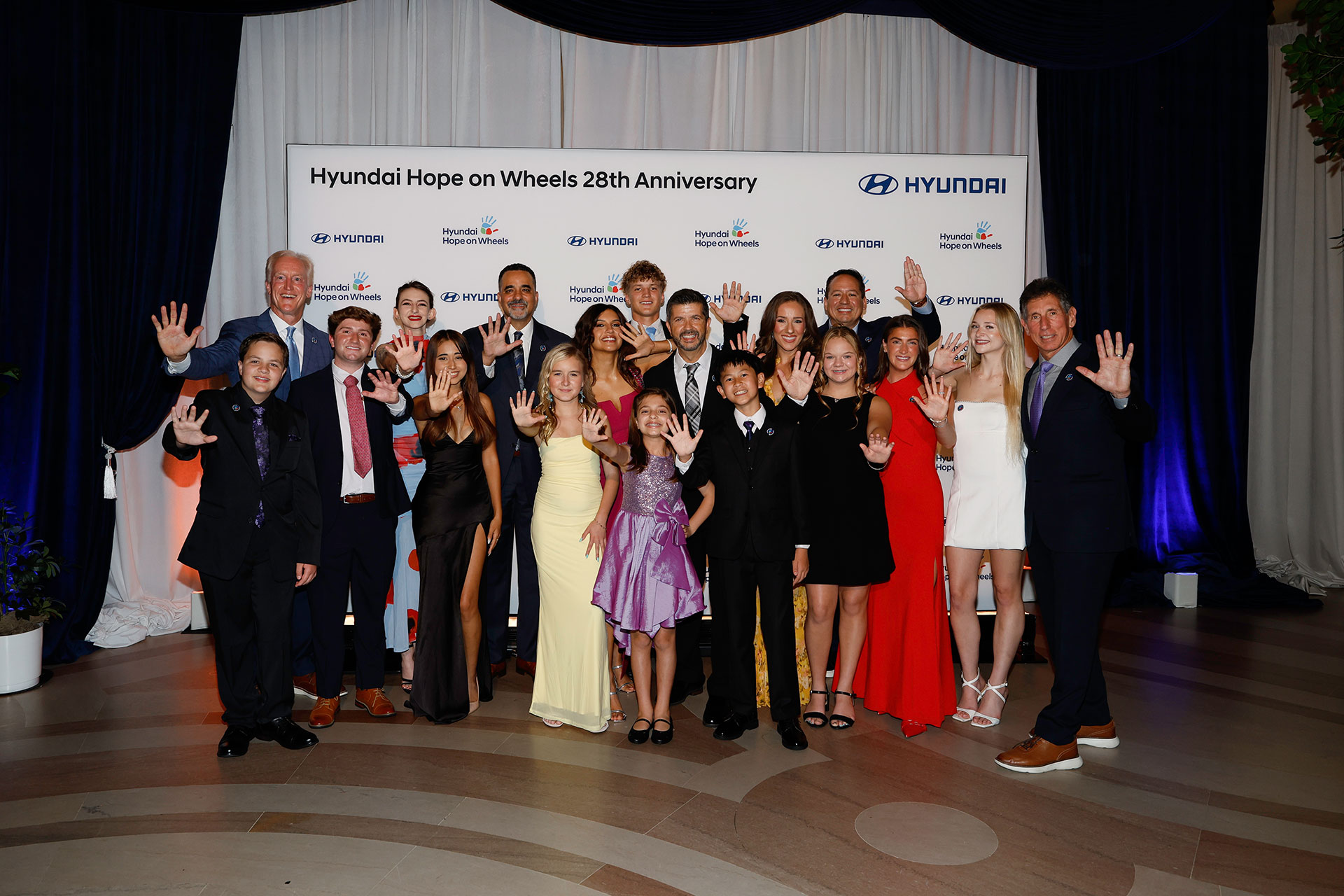 National Youth Ambassadors and guests at the Hyundai Hope on Wheels 28th Anniversary gala